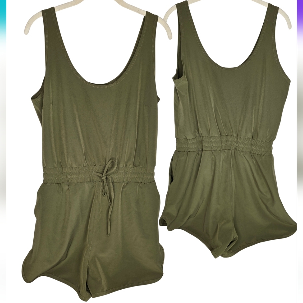Fashion Nova L Part Of You Romper Shorts Olive Green Sexy C-2079 - Picture 3 of 7